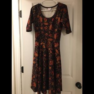 Lularoe Nicole Dress Fall Print